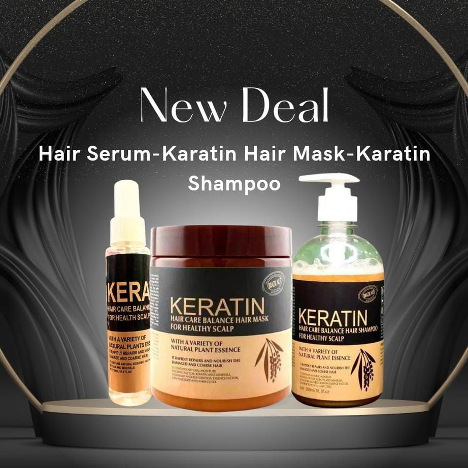 Pack Of 3 Iteams Keratin Hair Mask| Karatin Shampoo| Karatin Hair Serum