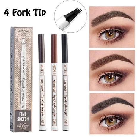 Pack of 3 Liquid Eye Brow Pen Eyebrow Fork Maker Pencil Waterproof Make Up Eye Brow Pencil