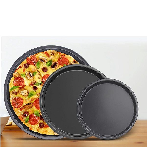 Pack of 3 Pizza Pan Set 6,8,10 inch Round Shallow Crisper Trays - Oshi.pk - Buy & Sell Online