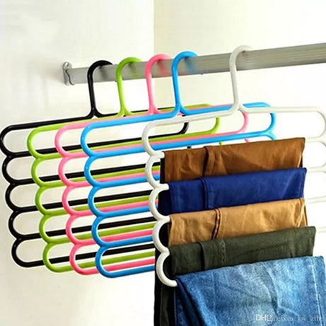 Pack of 4 - 5 Layers Multi-purpose Trousers Hanger Steps Pants Hangers - Oshi.pk - Buy & Sell Online