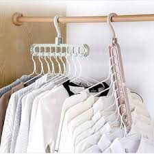 Pack Of 4 - 9 Hole Space Saving Hanger Multi-Function Rotatable Hanger For Drying Clothes Organizer - Oshi.pk - Buy & Sell Online