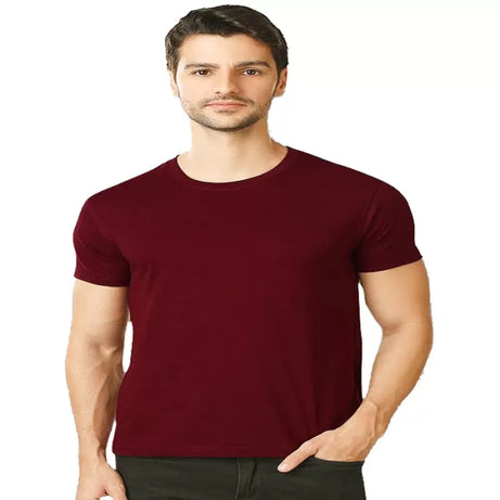 Pack of 4 - Best Quality Plain Short Sleeve Round Neck Basic T-shirt for Men/Boys - Oshi.pk - Buy & Sell Online