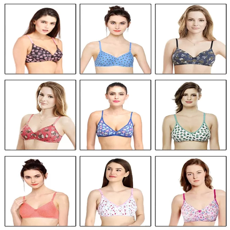 Pack of 4 –Imported Best Quality Non Padded Printed Bras for Women/Girls - Oshi.pk - Buy & Sell Online