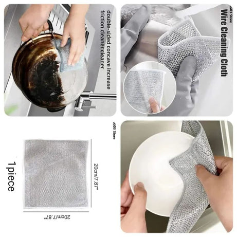 Pack of 4 Kitchen Steel Mesh Wire Dish Washer Cleaning Cloth - Oshi.pk - Buy & Sell Online