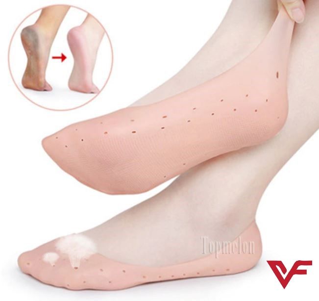 PACK of 3 PAIR Silicone Gel Heel Pad Socks for Pain Relief and anti crack with Forefoot Cushion Pain Relief Silicone Gel Half Heel Fore foot Pads - Oshi.pk - Buy & Sell Online