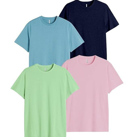 Pack of 4 Plain Half Sleeves T-shirts