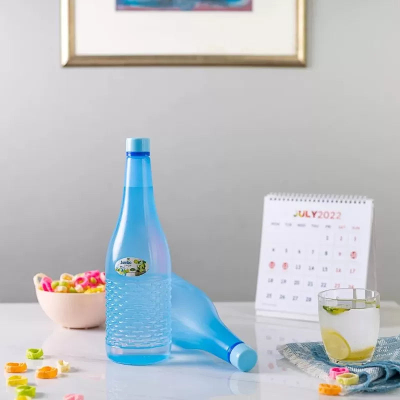 Pack Of 4 Plastic Jumbo Water Bottles Super Cool Water Drink Bottles Fridge and Refrigerator Water Bottles High Quality Multi Color 1.2 Ltr Each - Oshi.pk - Buy & Sell Online