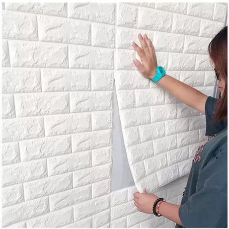 Pack Of 4 PVC 3D Moistureproof Background Wall Brick Sheet (70×77 cm) - Oshi.pk - Buy & Sell Online