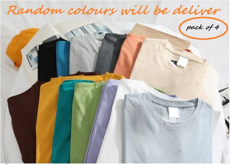 Pack of 4 Random colour T-shirts for Men's/Women's. - Oshi.pk - Buy & Sell Online