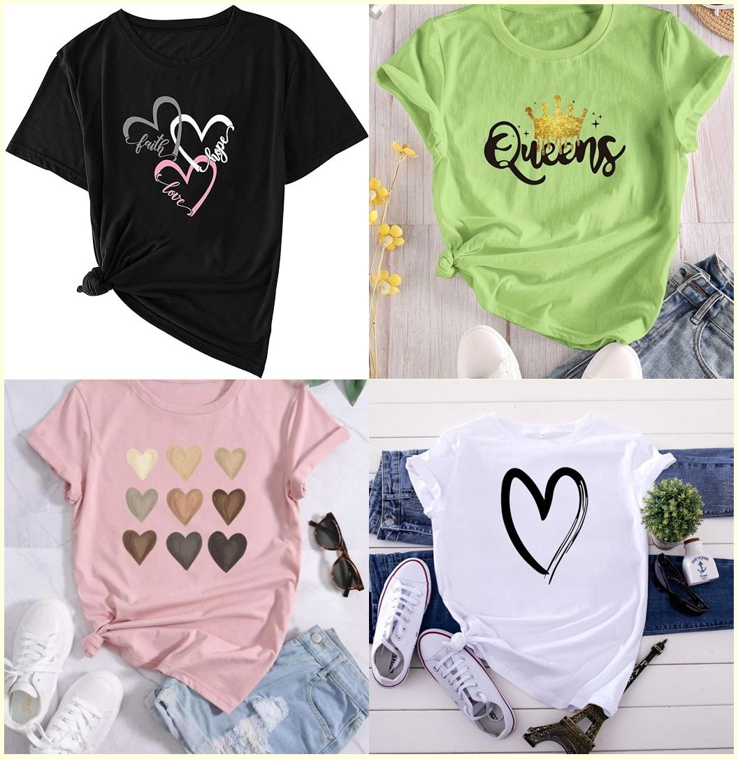 Pack of 4 soft & comfortable T-shirts for Women's/Girls - Oshi.pk - Buy & Sell Online