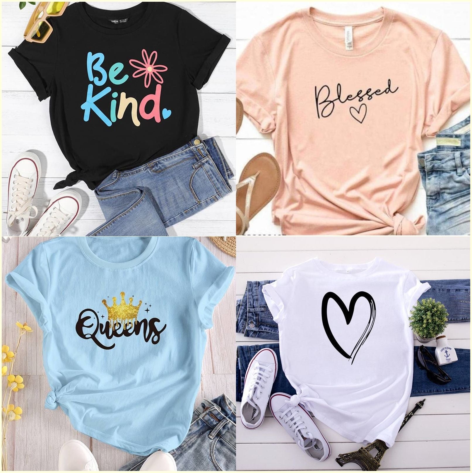 Pack of 4 soft & comfortable T-shirts for Women's/Girls. - Oshi.pk - Buy & Sell Online