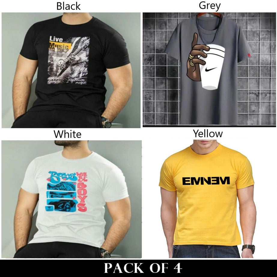 Pack Of 4 T-Shirts For Mens - Oshi.pk - Buy & Sell Online