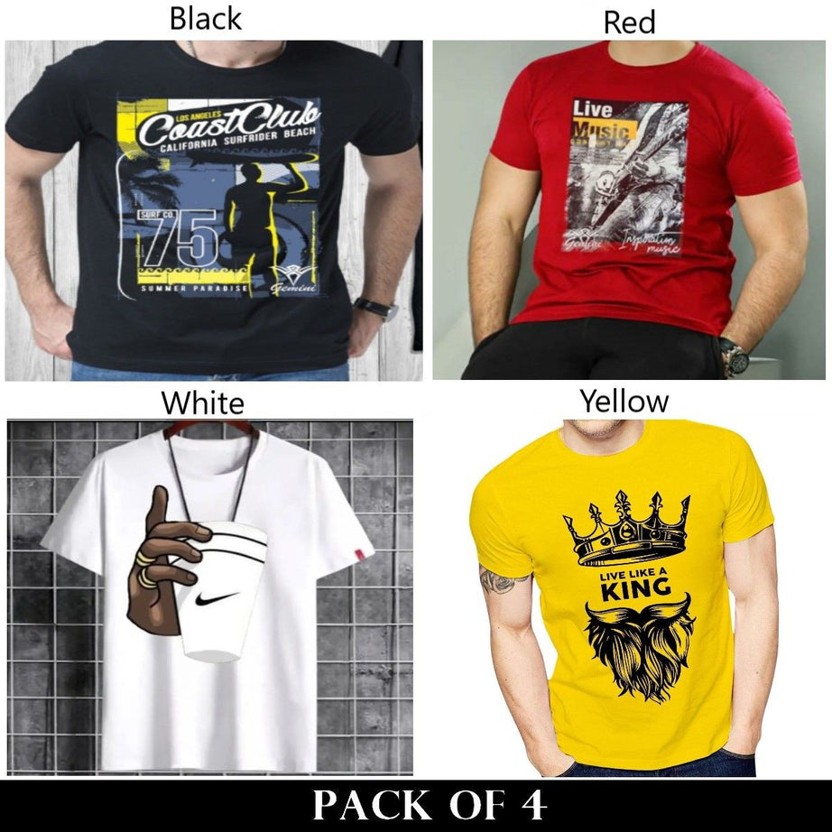 Pack Of 4 T-Shirts For Mens - Oshi.pk - Buy & Sell Online