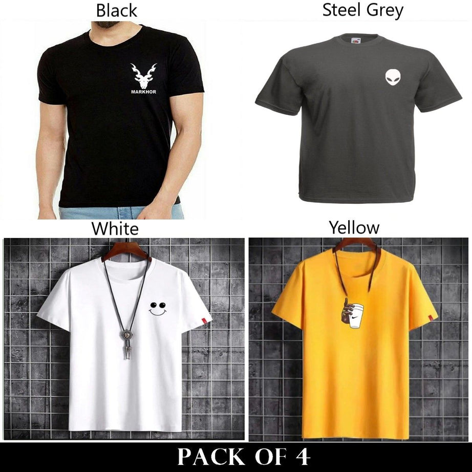 Pack Of 4 T-Shirts For Mens - Oshi.pk - Buy & Sell Online