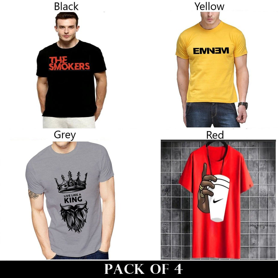 Pack Of 4 T-Shirts For Mens - Oshi.pk - Buy & Sell Online