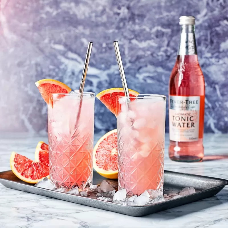 Pack Of 5 - 4 Straight Stainless Steel Reusable Drinking Straws with FREE Cleaning Brush Metal SS Straws Durable Kitchen Utensils For Milkshake Drinks - Oshi.pk - Buy & Sell Online