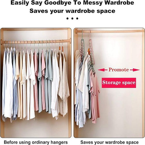 Pack of 6 Multifunctional Organizer Magic Space Saving Hangers with 9 Holes Storage - Oshi.pk - Buy & Sell Online