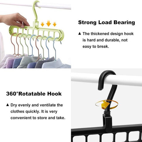 Pack of 6 Multifunctional Organizer Magic Space Saving Hangers with 9 Holes Storage - Oshi.pk - Buy & Sell Online