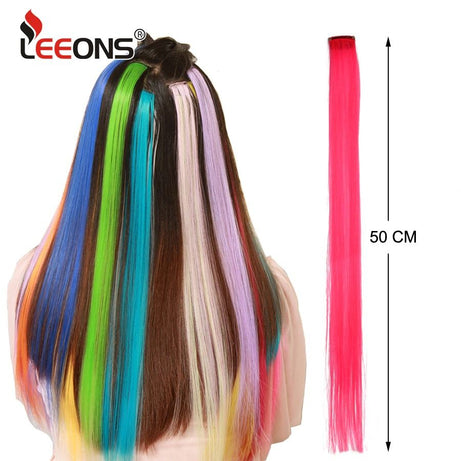 Pack of 6-PCS Long Straight Hair Clip Extensions for girls and women's -Multicolor - Oshi.pk - Buy & Sell Online