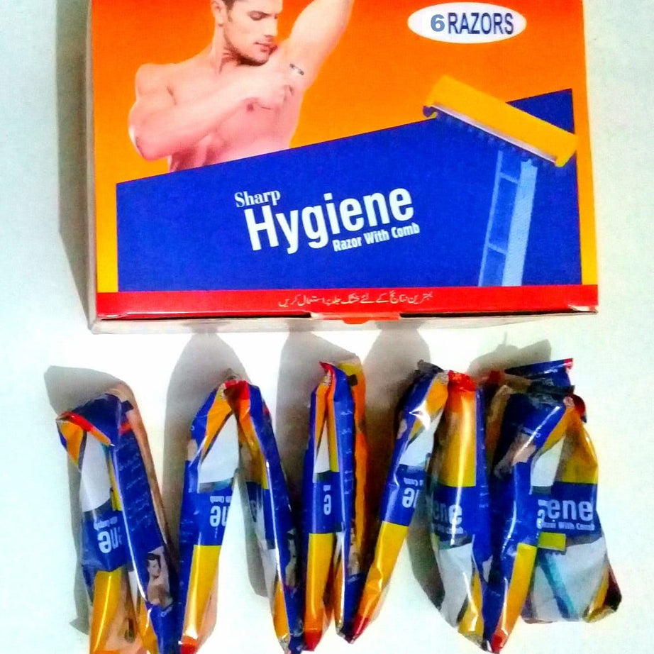 Pack of 6-Sharp Hygiene Razor with Comb