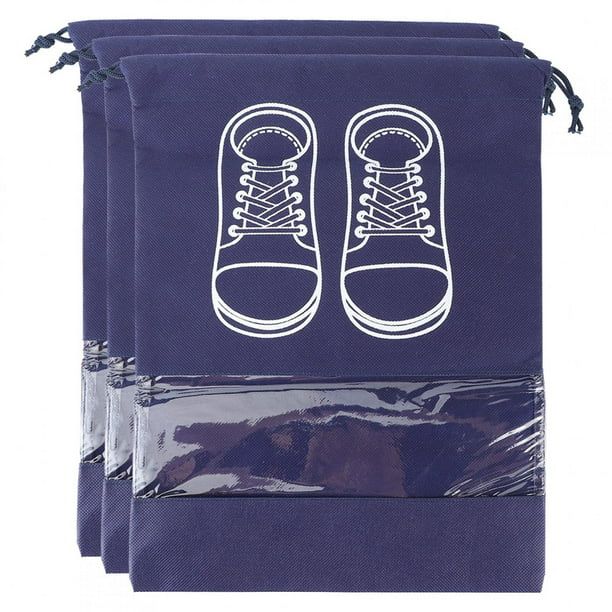 Pack of 6 Shoe Bags for Travel Dust-proof Clear Window Non-Woven with Rope packing luggage suitcase Pouch Storage Organizer for Men and Women - Oshi.pk - Buy & Sell Online