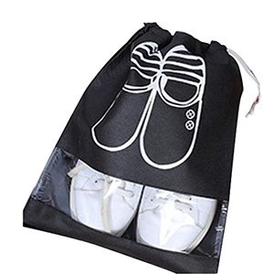 Pack of 6 Shoe Bags Pouch Storage Organizer for Travel Dust-proof Clear Window Non-Woven with Rope packing luggage suitcase - Oshi.pk - Buy & Sell Online