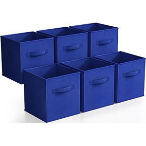 Pack of 6 Storage Cubes Basket Collapsible Storage Bins, Toy Storage Box with Handles and Cardboard Base/Lid (L12 x W12 x H12 Inches) - Oshi.pk - Buy & Sell Online