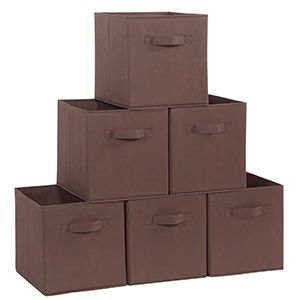 Pack of 6 Storage Cubes Basket Collapsible Storage Bins, Toy Storage Box with Handles and Cardboard Base/Lid (L12 x W12 x H12 Inches) - Oshi.pk - Buy & Sell Online