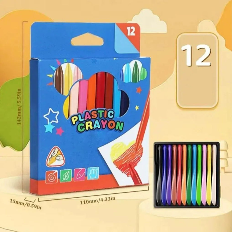 Pack Of12 Art Supply Childs Plastic Crayons With Box - Oshi.pk - Buy & Sell Online