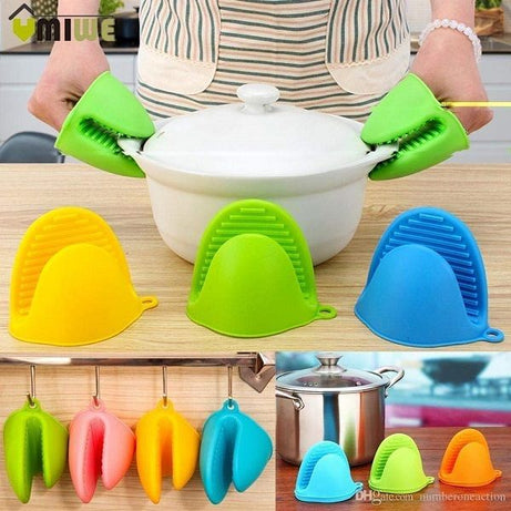 Pair Silicone Pot Holder Heat Resistant Oven Mitts Glove Cooking Pinch Grips Glove - Oshi.pk - Buy & Sell Online