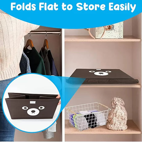 Panda .Toy Storage Chest Box for Kids and Babies – Collapsible Organizer Bin for Boys & Girls with Flip Lid – Gift Baskets for Small Toys, Stuffed A