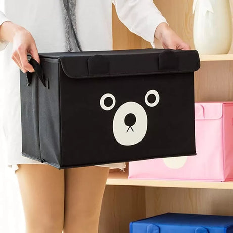 Panda Design Folding Storage Bins Quilt Basket Kid Toys Organizer Storage Boxes Cabinet Wardrobe Storage Bags 1 Piece Black - Oshi.pk - Buy & Sell Online