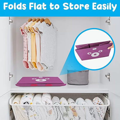 Panda.Toy Storage Chest Box for Kids and Babies – Collapsible Organizer Bin for Boys & Girls with Flip Lid – Gift Baskets for Small Toys, Stuffed A