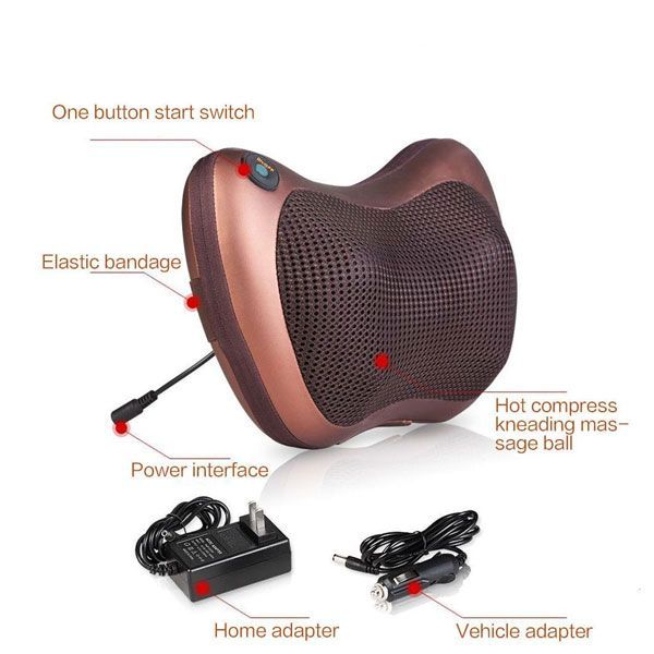 Pillow Massager With Deep Kneading Heated Massage Nodes Electric Cervical Body Massager - Oshi.pk - Buy & Sell Online