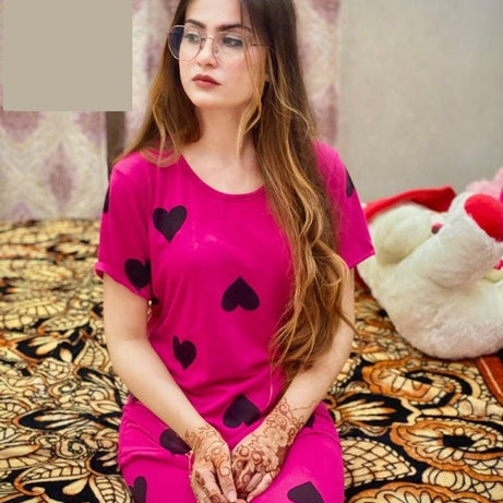 Pink Hearts Night Dress - Oshi.pk - Buy & Sell Online
