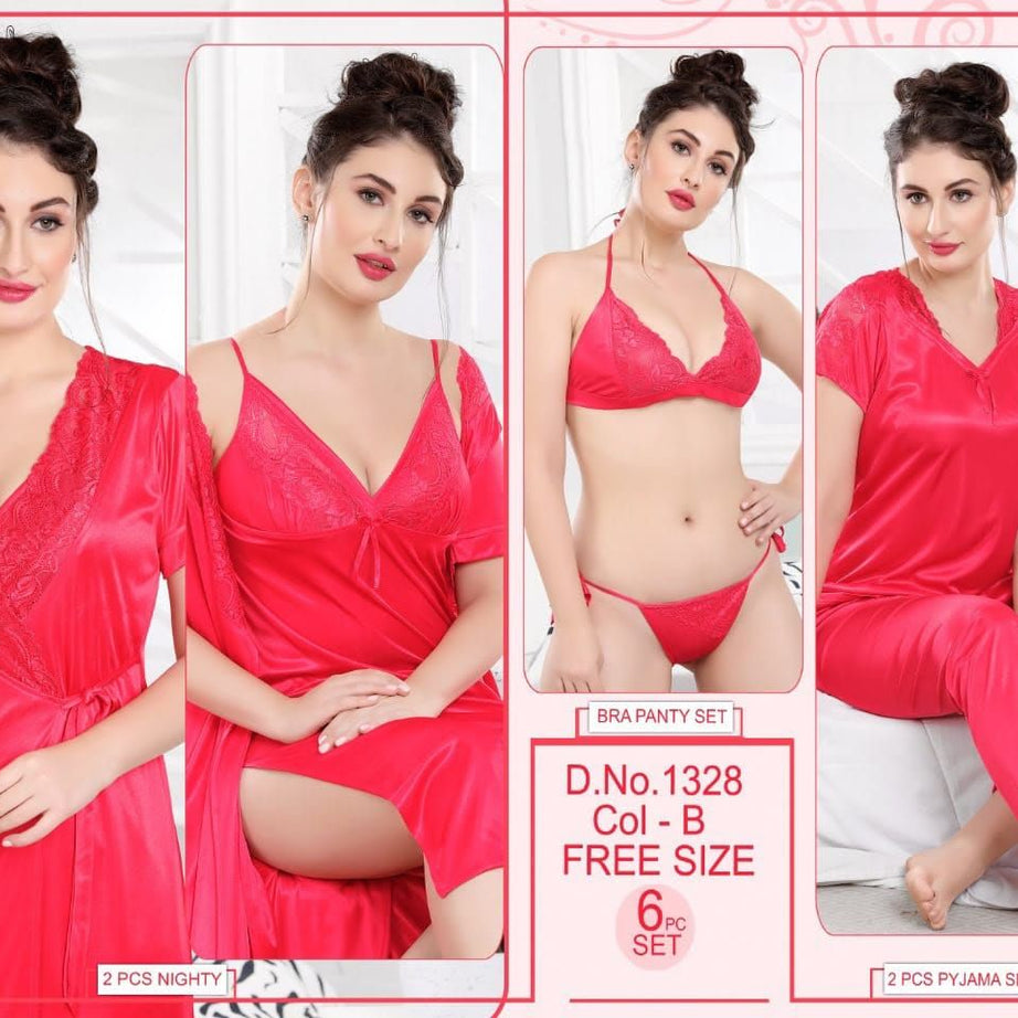 Pink Imported Bridal Nighty 6 pcs Pack - Oshi.pk - Buy & Sell Online