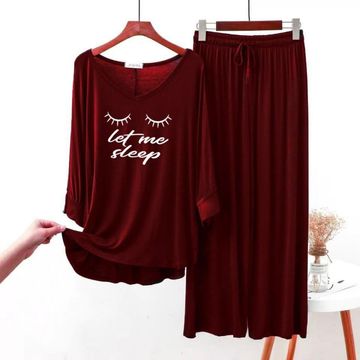 Maroon Let Me Sleep Full sleeve Flapper Style Night Dress - Oshi.pk - Buy & Sell Online