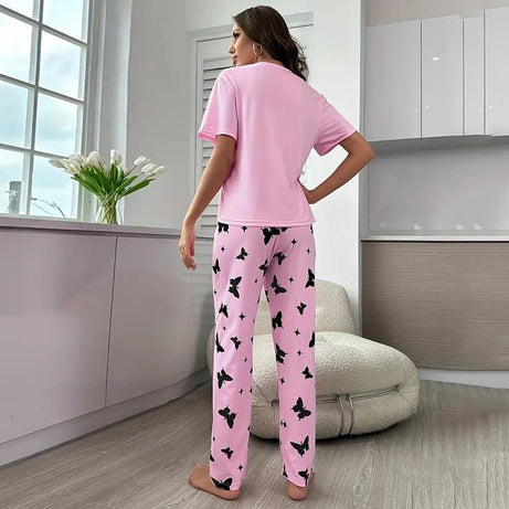 Pink Mom Life Printed Half Sleeves Tshirt and Pajama Home Wear - Oshi.pk - Buy & Sell Online