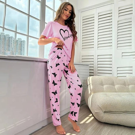 Pink Mom Life Printed Half Sleeves Tshirt and Pajama Home Wear - Oshi.pk - Buy & Sell Online