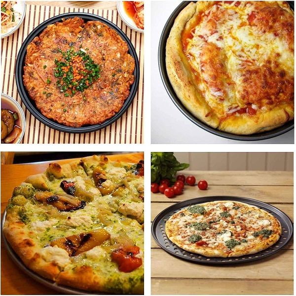 Pizza Pan With Holes Carbon Steel Perforated Non Stick Tray - Oshi.pk - Buy & Sell Online