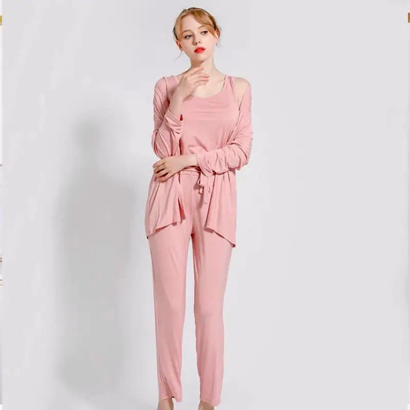 Plain Pink Three Pcs Full Sleeves Night Suit for her - Oshi.pk - Buy & Sell Online