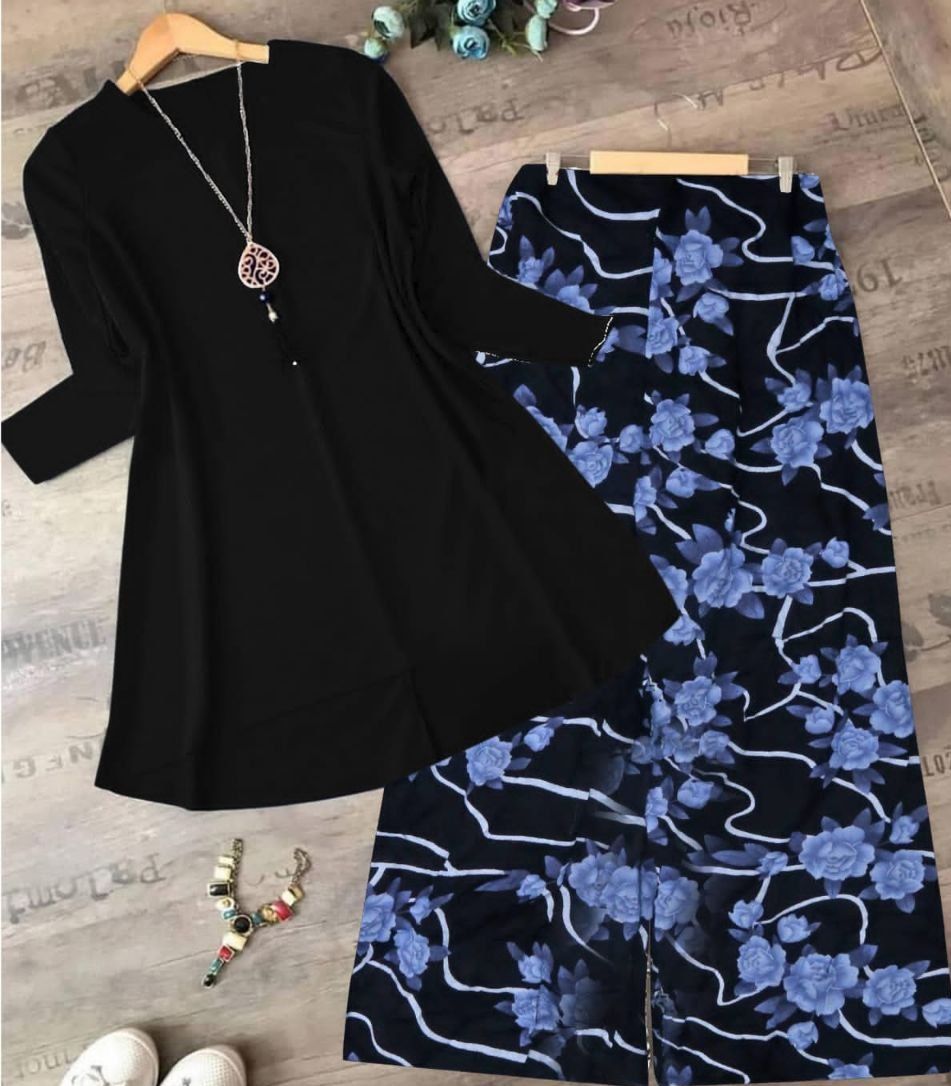 Plain Shirt Multicolour Printed 2-Pcs Stiched Suit - Oshi.pk - Buy & Sell Online