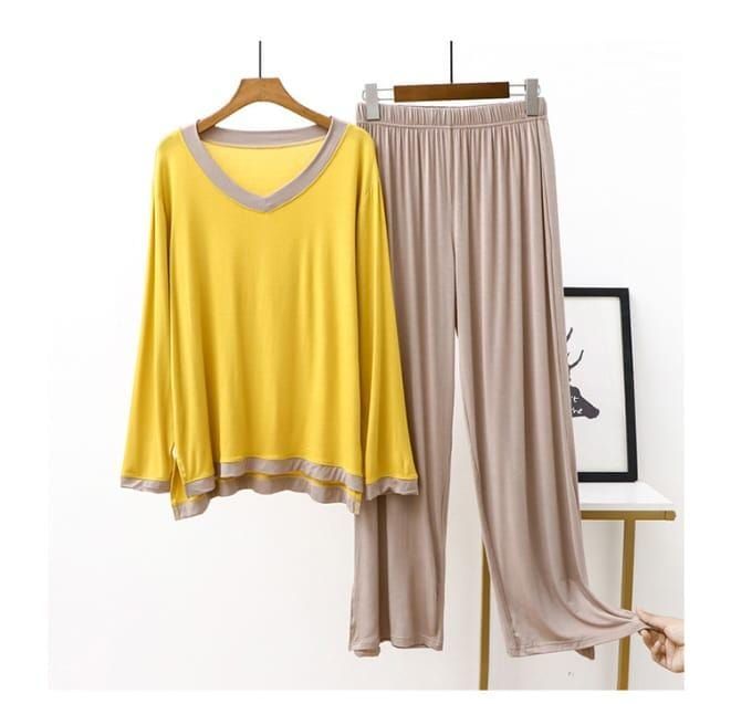 Plain V Neck Tshirt and Trouser Night Dress - Oshi.pk - Buy & Sell Online