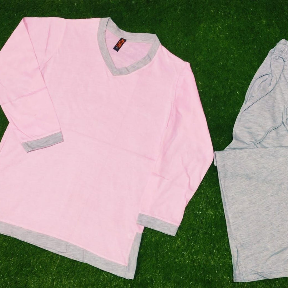 Plain V Neck Tshirt and Trouser Night Dress - Oshi.pk - Buy & Sell Online