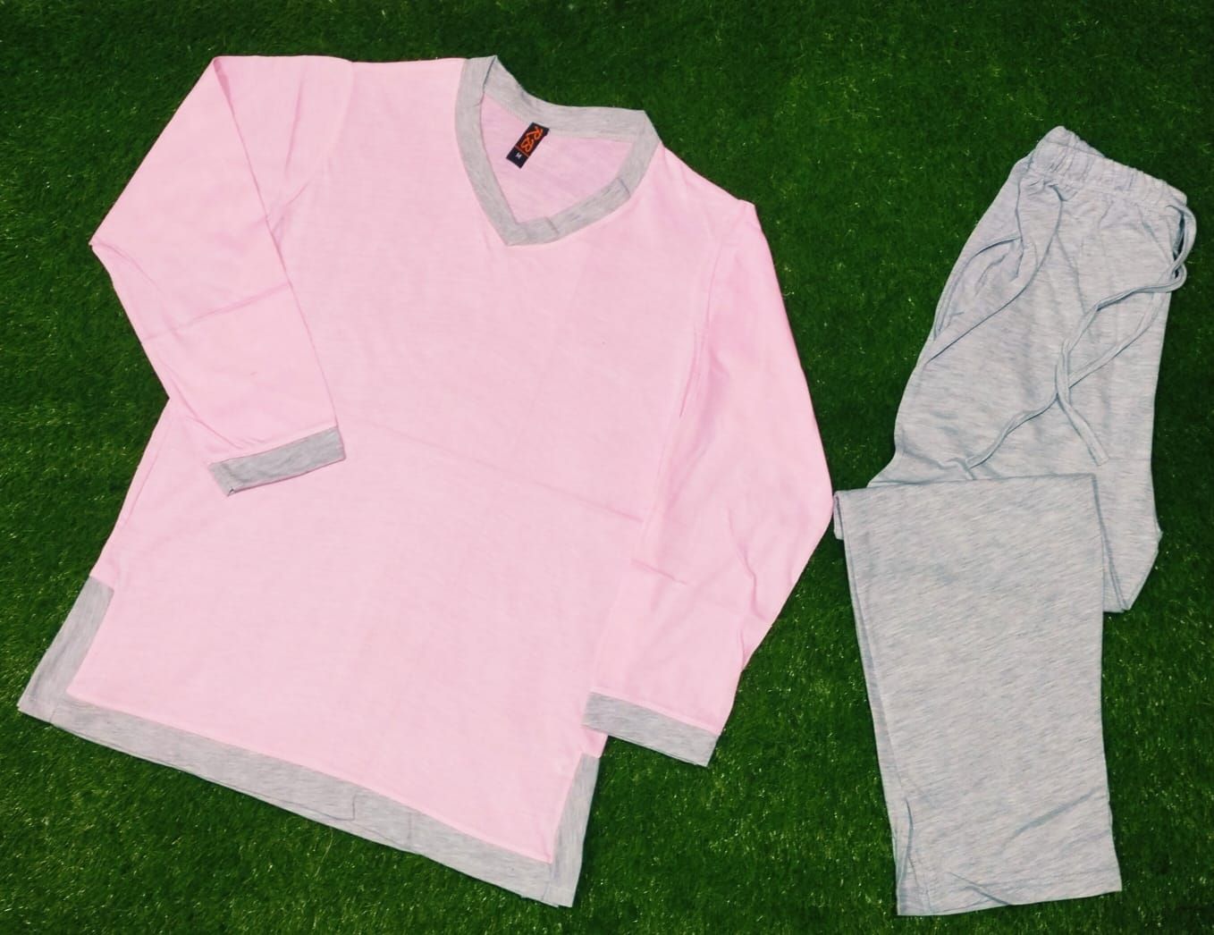 Plain V Neck Tshirt and Trouser Night Dress - Oshi.pk - Buy & Sell Online