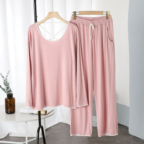 Plain Tshirt and Trouser with pink Pipping Night Dress - Oshi.pk - Buy & Sell Online