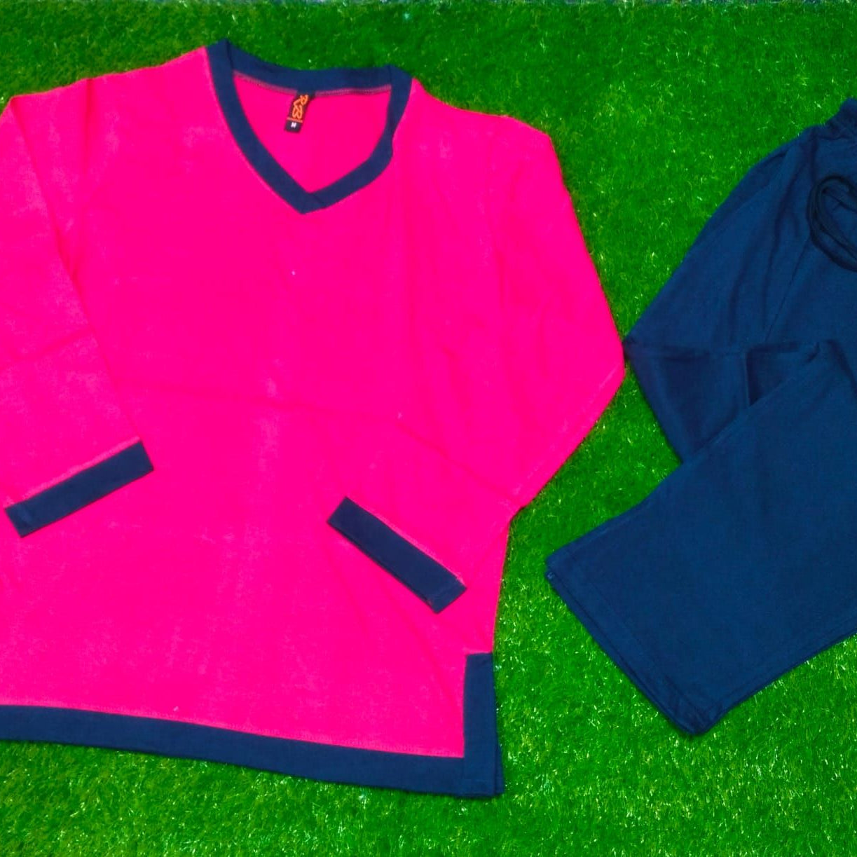 Plain V Neck Tshirt and Trouser Night Dress - Oshi.pk - Buy & Sell Online