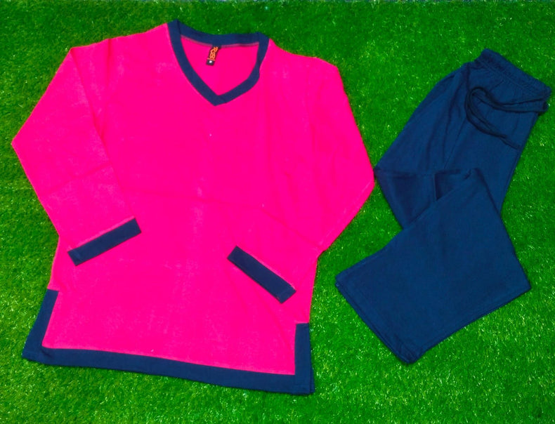 Plain V Neck Tshirt and Trouser Night Dress - Oshi.pk - Buy & Sell Online