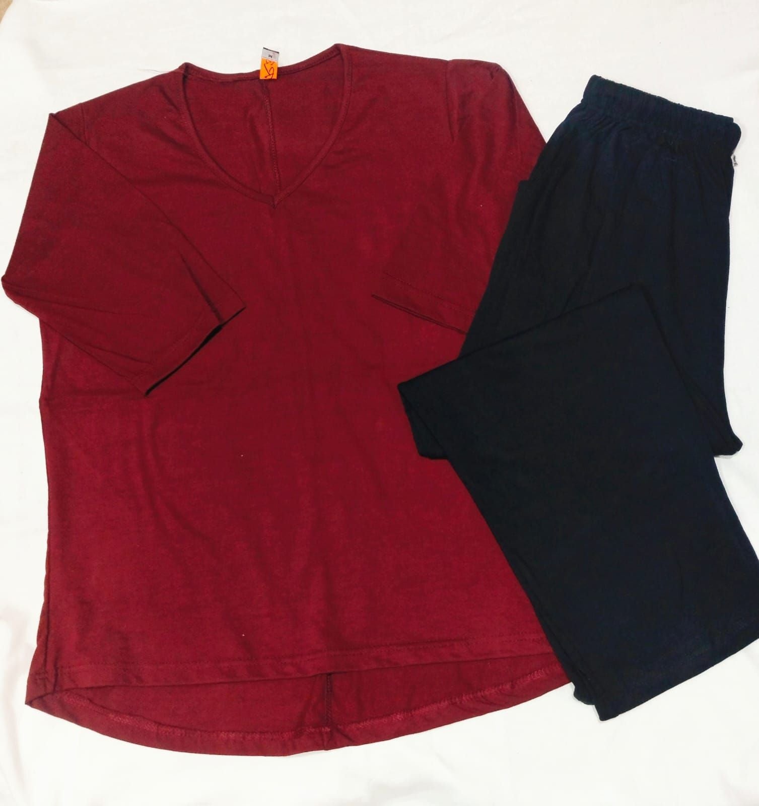 Plain V Neck Tshirt and Trouser Night Dress - Oshi.pk - Buy & Sell Online