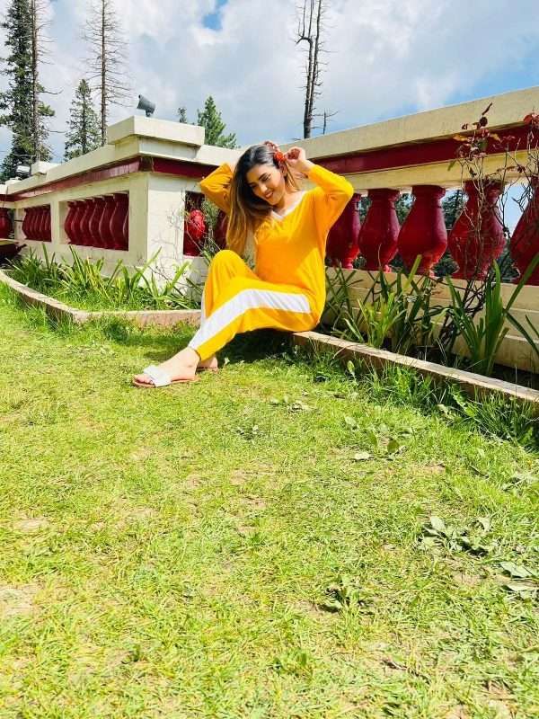 Yellow with White Pipen and Yellow with White Panel Pajama Full Sleeves Night Suit for Her - Oshi.pk - Buy & Sell Online